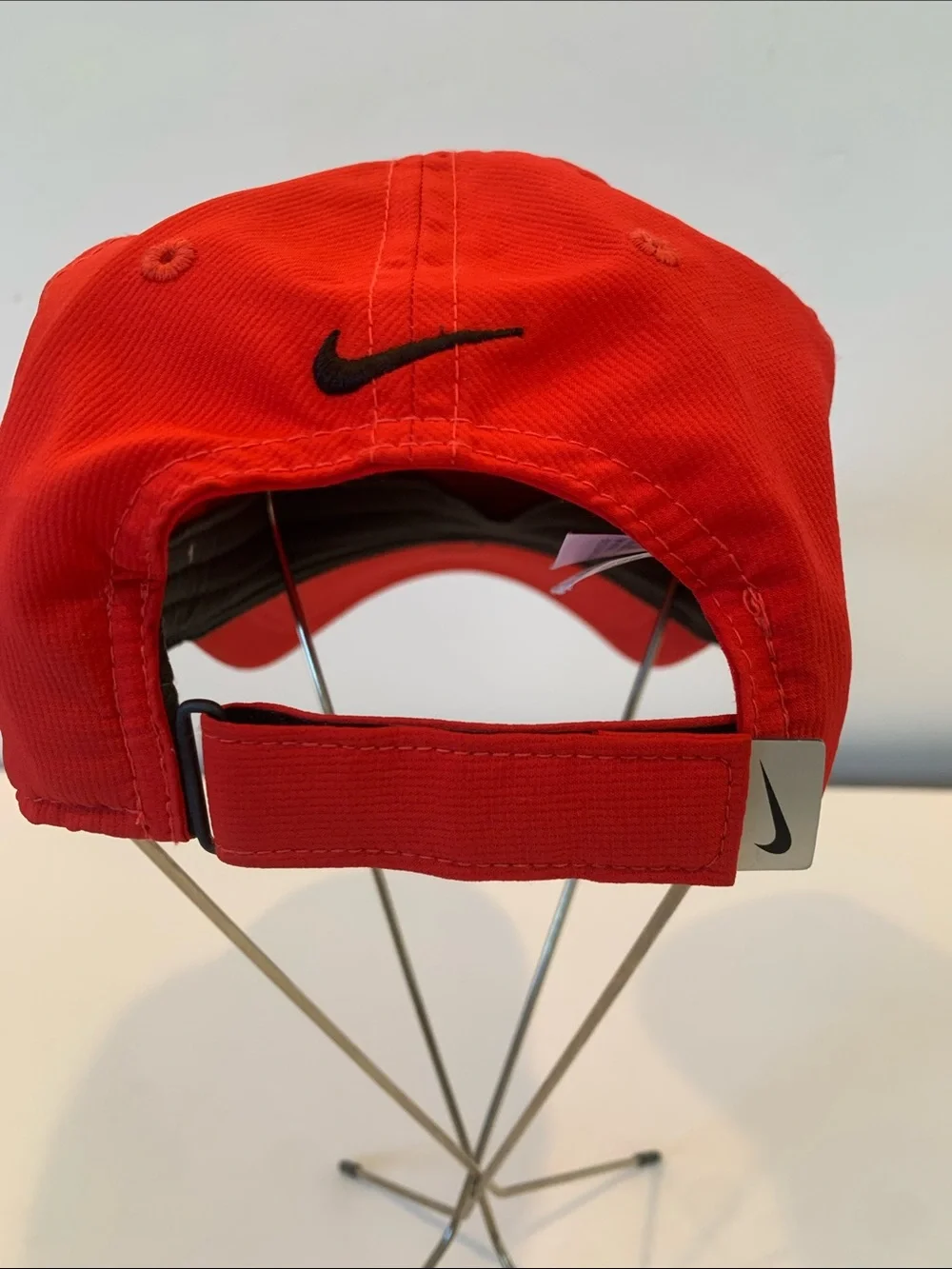 Nike Dri-Fit Adjustable Toddler Kids Red Baseball Cap Hat with Black Swoosh